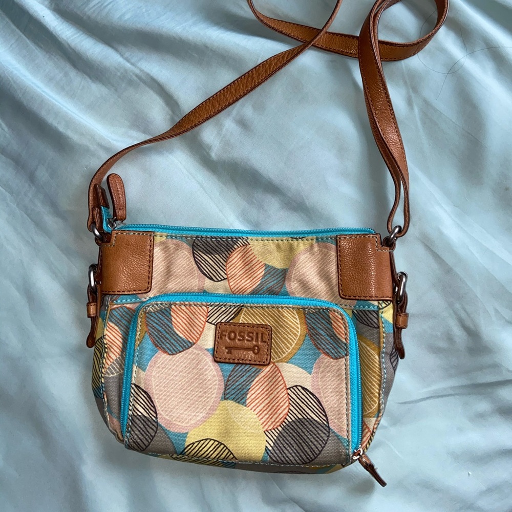 Fossil Multicolored Purse With Adjustable Strap - image 1